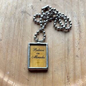 Brighton Silver Ball Chain Necklace with Gold Pendant